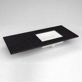 Robern - Engineered Stone Vanity Top, 49'' x 22'' x 3/4'', Right Offset Undercounter Sink, Lava Black, Three Hole
