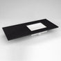 Robern - Engineered Stone Vanity Top, 49'' x 22'' x 3/4'', Right Offset Undercounter Sink, Lava Black, Three Hole
