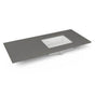 Robern - Engineered Stone Vanity Top, 49'' x 22'' x 3/4'', Right Offset Undercounter Sink, Stone Gray, Three Hole