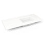 Robern - Engineered Stone Vanity Top, 49'' x 22'' x 3/4'', Right Offset Undercounter Sink, White Zeus Extreme, Three Hole