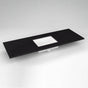 Robern - Engineered Stone Vanity Top, 61'' x 22'' x 3/4'', Center Undercounter Sink, Lava Black, Three Hole