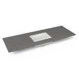 Robern - Engineered Stone Vanity Top, 61'' x 22'' x 3/4'', Center Undercounter Sink, Stone Gray, Single Hole