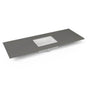 Robern - Engineered Stone Vanity Top, 61'' x 22'' x 3/4'', Center Undercounter Sink, Stone Gray, Three Hole