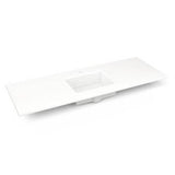 Robern - Engineered Stone Vanity Top, 61'' x 22'' x 3/4'', Center Undercounter Sink, White Zeus Extreme, Single Hole