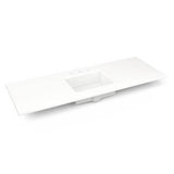 Robern - Engineered Stone Vanity Top, 61'' x 22'' x 3/4'', Center Undercounter Sink, White Zeus Extreme, Three Hole