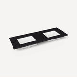 Robern - Engineered Stone Vanity Top, 61'' x 22'' x 3/4'', Double Undercounter Sink, Lava Black, Single Hole