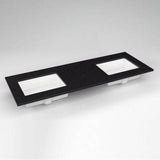 Robern - Engineered Stone Vanity Top, 61'' x 22'' x 3/4'', Double Undercounter Sink, Lava Black, Single Hole