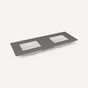 Robern - Engineered Stone Vanity Top, 61'' x 22'' x 3/4'', Double Undercounter Sink, Stone Gray, Single Hole