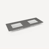 Robern - Engineered Stone Vanity Top, 61'' x 22'' x 3/4'', Double Undercounter Sink, Stone Gray, Three Hole