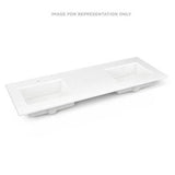 Robern - Engineered Stone Vanity Top, 61'' x 22'' x 3/4'', Double Undercounter Sink, Quartz White, Single Hole