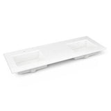 Robern - Engineered Stone Vanity Top, 61'' x 22'' x 3/4'', Double Undercounter Sink, Quartz White, Single Hole