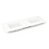 Robern - Engineered Stone Vanity Top, 61'' x 22'' x 3/4'', Double Undercounter Sink, White Zeus Extreme, Single Hole