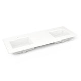Robern - Engineered Stone Vanity Top, 61'' x 22'' x 3/4'', Double Undercounter Sink, White Zeus Extreme, Single Hole