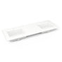 Robern - Engineered Stone Vanity Top, 61'' x 22'' x 3/4'', Double Undercounter Sink, White Zeus Extreme, Single Hole