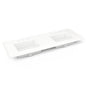 Robern - Engineered Stone Vanity Top, 61'' x 22'' x 3/4'', Double Undercounter Sink, White Zeus Extreme, Three Hole