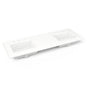 Robern - Engineered Stone Vanity Top, 61'' x 22'' x 3/4'', Double Undercounter Sink, White Zeus Extreme, Three Hole