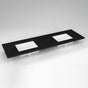 Robern - Engineered Stone Vanity Top, 73'' x 22'' x 3/4'', Double Undercounter Sink, Lava Black, Single Hole