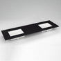 Robern - Engineered Stone Vanity Top, 73'' x 22'' x 3/4'', Double Undercounter Sink, Lava Black, Three Hole