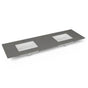 Robern - Engineered Stone Vanity Top, 73'' x 22'' x 3/4'', Double Undercounter Sink, Stone Gray, Single Hole
