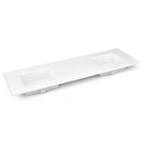 Robern - Engineered Stone Vanity Top, 73'' x 22'' x 3/4'', Double Undercounter Sink, Quartz White, Single Hole