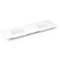 Robern - Engineered Stone Vanity Top, 73'' x 22'' x 3/4'', Double Undercounter Sink, White Zeus Extreme, Single Hole