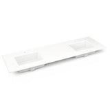 Robern - Engineered Stone Vanity Top, 73'' x 22'' x 3/4'', Double Undercounter Sink, White Zeus Extreme, Single Hole