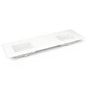 Robern - Engineered Stone Vanity Top, 73'' x 22'' x 3/4'', Double Undercounter Sink, White Zeus Extreme, Single Hole