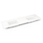 Robern - Engineered Stone Vanity Top, 73'' x 22'' x 3/4'', Double Undercounter Sink, White Zeus Extreme, Three Hole