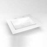Robern - Glass Vanity Top, 25'' x 22'' x 19/32'', Center Integrated Sink, Three Hole, White