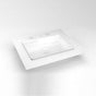 Robern - Glass Vanity Top, 25'' x 22'' x 19/32'', Center Integrated Sink, Three Hole, White
