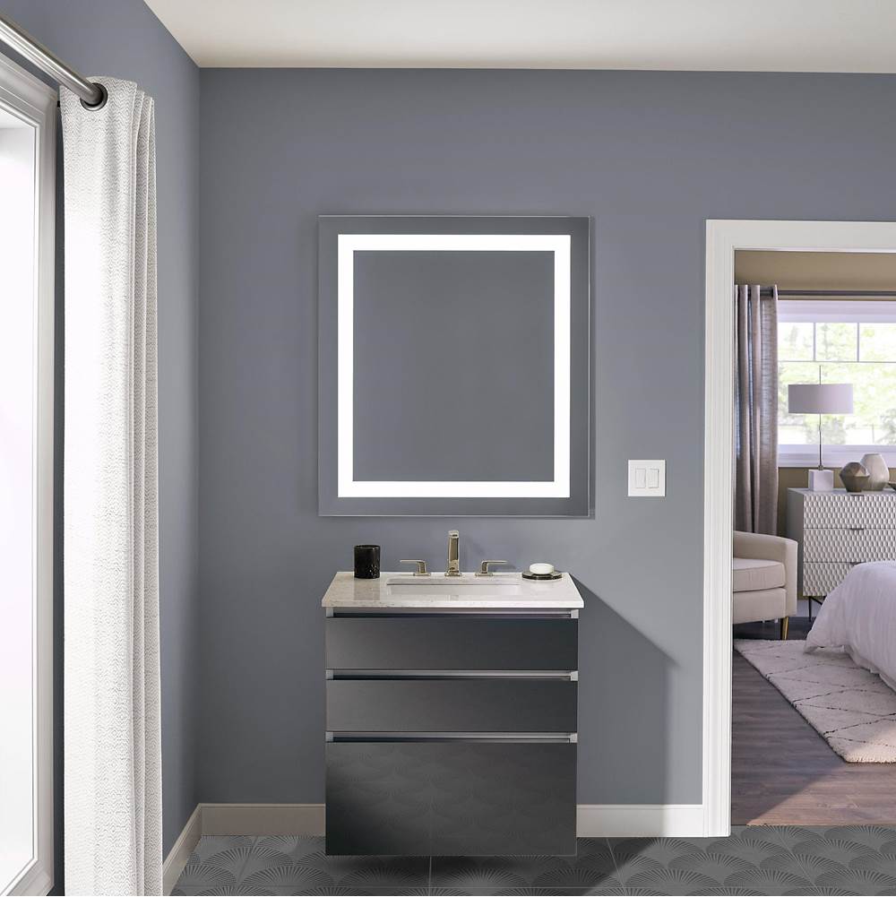 Vitality Lighted Mirror, 36'' x 40'' x 1-3/4'', Rectangle, Inset Light Pattern, 2700K Temperature (Warm Light), Dimmable, Defogger