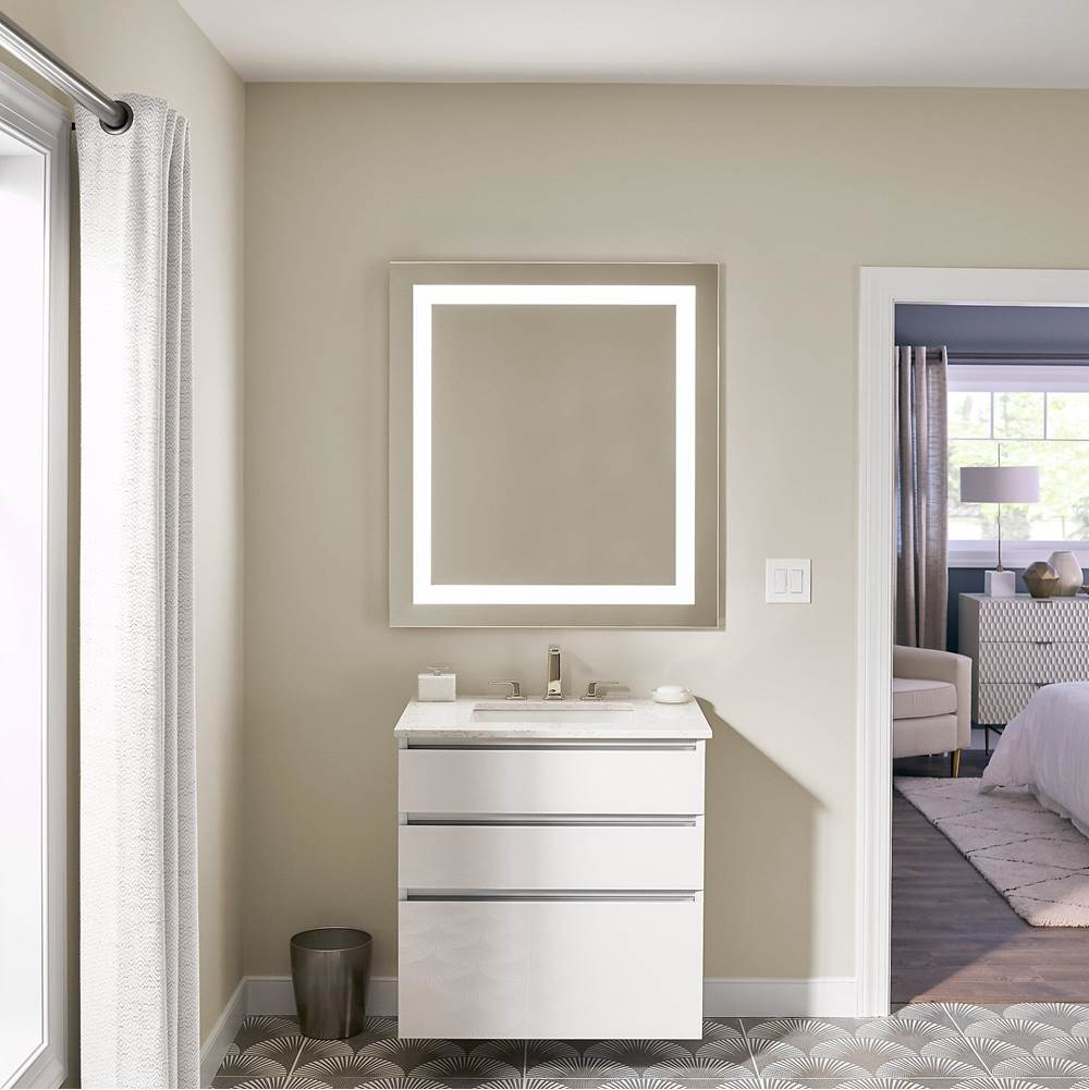 Vitality Lighted Mirror, 36'' x 40'' x 1-3/4'', Rectangle, Inset Light Pattern, 2700K Temperature (Warm Light), Dimmable, Defogger