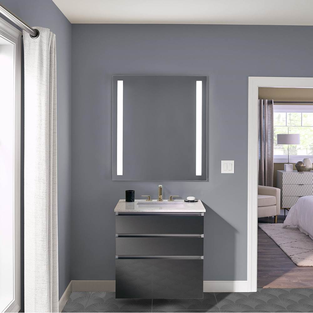 Vitality Lighted Mirror, 36'' x 40'' x 1-3/4'', Rectangle, Column Light Pattern, 2700K Temperature (Warm Light), Dimmable, Defogger