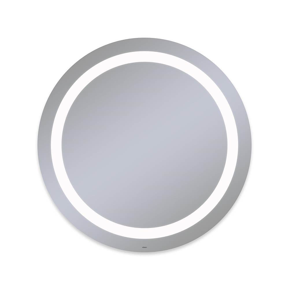 Robern - Vitality Lighted Mirror, 40'' Circle, Inset Light Pattern, 4000K Temperature (Cool Light), Dimmable, Defogger