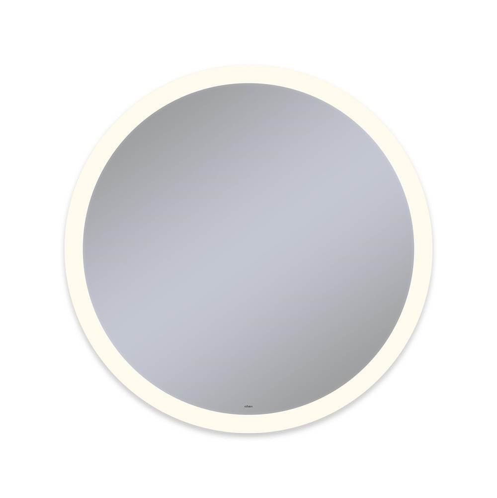 Robern - Vitality Lighted Mirror, 40'' Circle, Perimeter Light Pattern, 2700K Temperature (Warm Light), Dimmable, Defogger