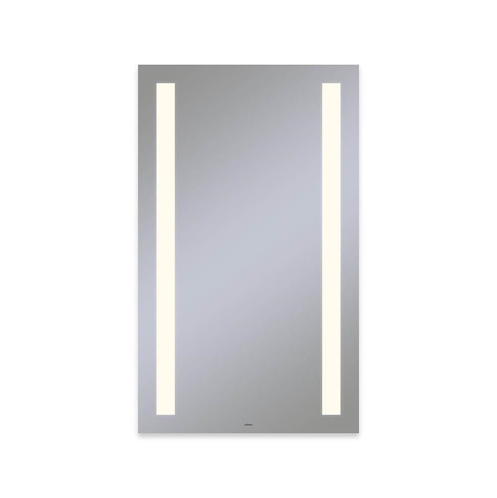 Robern - Vitality Lighted Mirror, 24'' x 40'' x 1-3/4'', Rectangle, Column Light Pattern, 2700K Temperature (Warm Light), Dimmable, Defogger