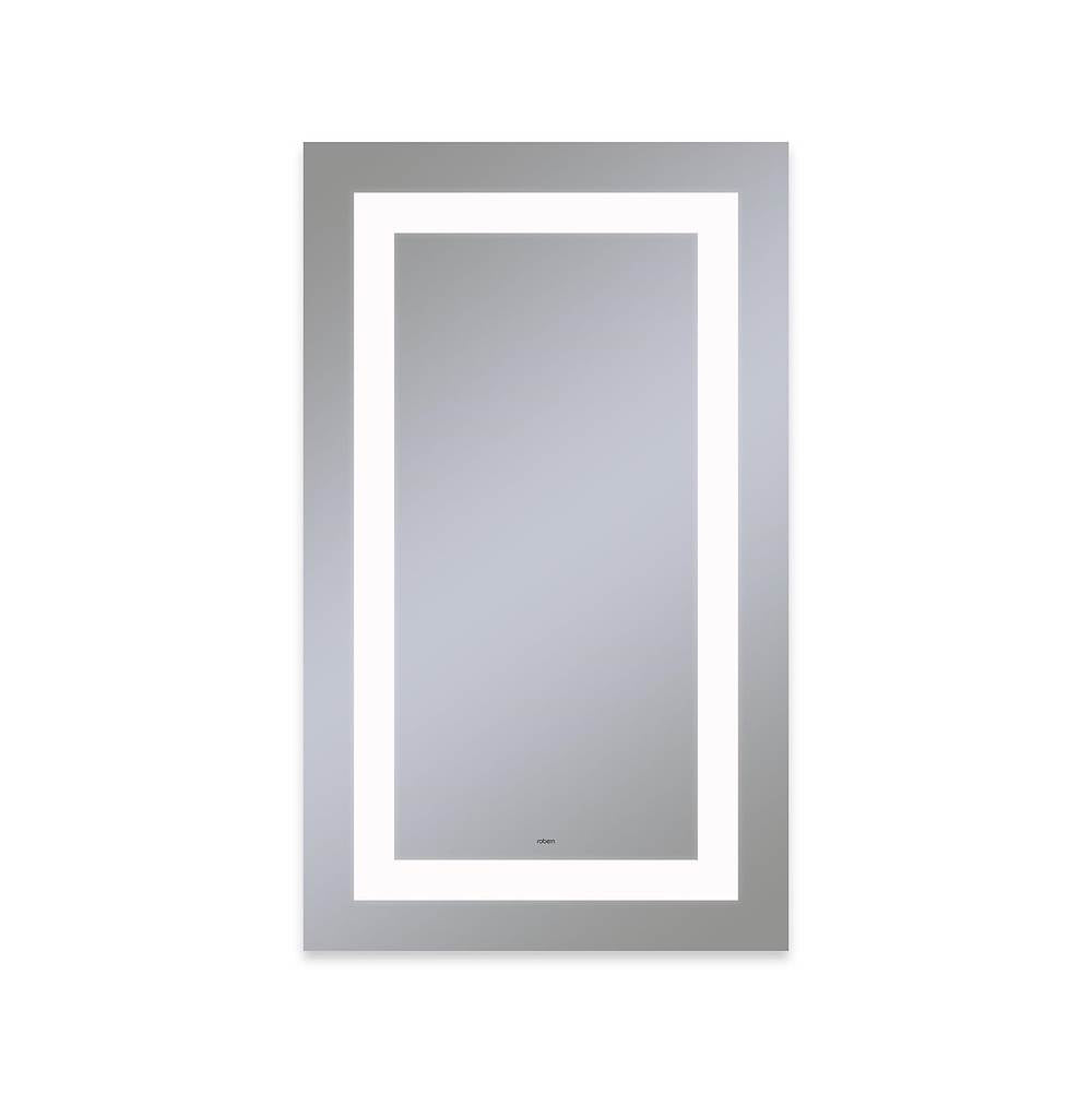 Robern - Vitality Lighted Mirror, 24'' x 40'' x 1-3/4'', Rectangle, Inset Light Pattern, 4000K Temperature (Cool Light), Dimmable, Defogger