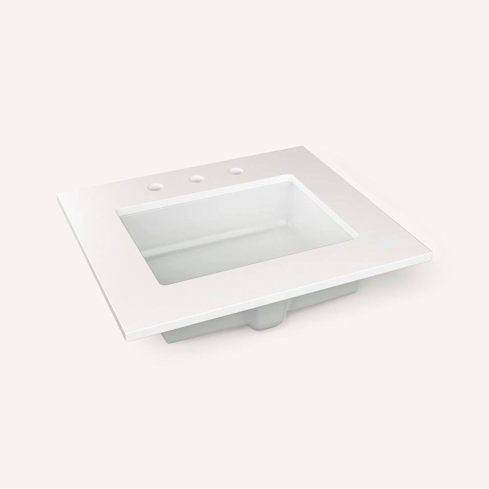 Robern - Top, Craft 25'', Three-Hole, Quartz White
