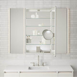 PL Portray Medicine Cabinet With Bevel Edge Mirror, Slow-Close Door, Magnification Mirror, Quick Storage Caddy - 24 X 30''