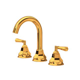 Rohl - Palladian Widespread Lavatory Faucet With C-Spout - Italian Brass