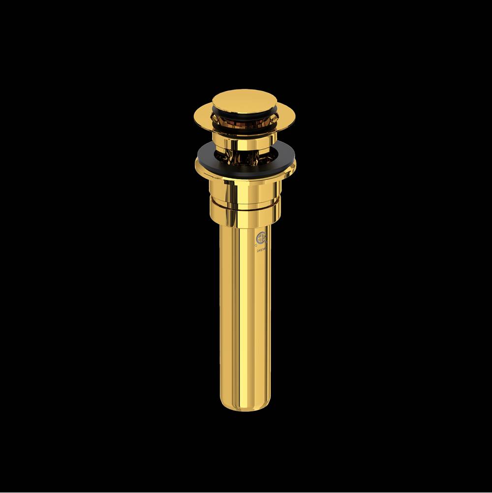 Rohl - Lavatory Push Drain With Overflow - Unlacquered Brass