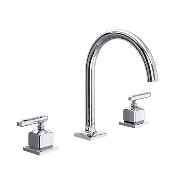 Rohl - ApothecaryE Widespread Lavatory Faucet With C-Spout - Polished Chrome