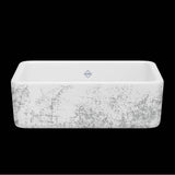 Rohl - LancasterE 30'' Single Bowl Farmhouse Apron Front Fireclay Kitchen Sink With Metallic Design - Metallic Silver
