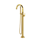Rohl - ModelleE Single Hole Floor Mount Tub Filler Trim - Unlacquered Brass