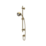 Rohl - Graceline Handshower Set With 24'' Slide Bar and 5-Function Handshower - Antique Gold