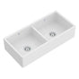 Rohl - ShakerE 39'' Double Bowl Farmhouse Apron Front Fireclay Kitchen Sink - White (WH)