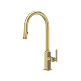 Rohl - ApothecaryE Pull-Down Kitchen Faucet With C-Spout - Antique Gold