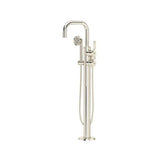 Rohl - ArmstrongE Single Hole Floor Mount Tub Filler Trim With U-Spout - Polished Nickel