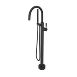 Rohl - Knurled Single Hole Floor Mount Tub Filler Trim - Matte Black