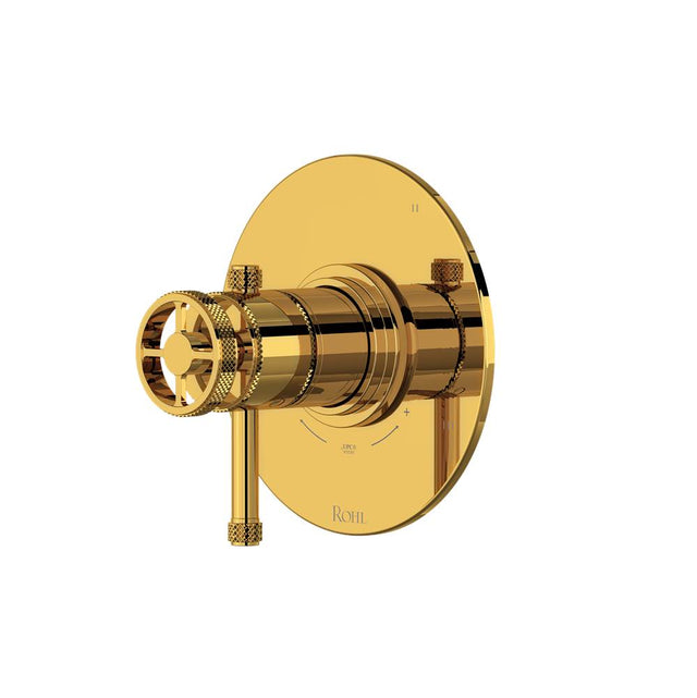 Rohl - CampoE 1/2'' Therm & Pressure Balance Trim With 5 Functions - Unlacquered Brass